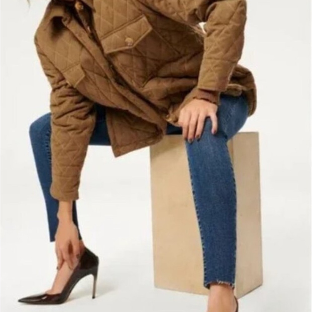 Good American Chocolate Brown Textured Jacket